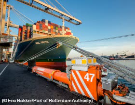 Hafen von Rotterdam, der den Handel mit Containern im zweiten Quartal wiederbelauft 